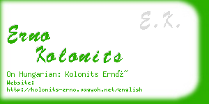 erno kolonits business card